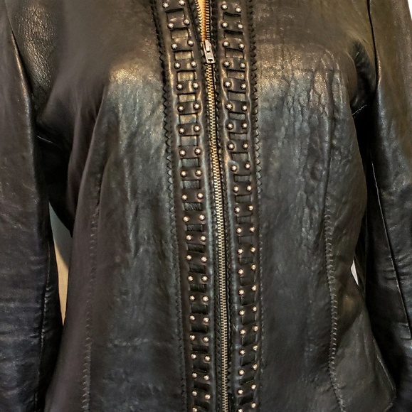 Double D Ranch Texas black Leather Jacket Small - Picture 2 of 8